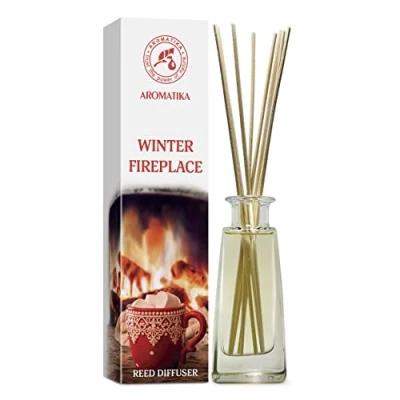 Immagine di Diffusore a Lamella Caminetto Invernale 100ml di Aromi Bastoncini Profumati Profumo Ambiente Buon Fragranza Lunga Durata