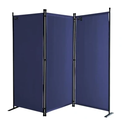 Immagine di QUICK STAR Paravento da Giardino 170 x 165 cm 3 parti pieghevole Divisorio in Tessuto Protezione della Privacy Marrone Grigio