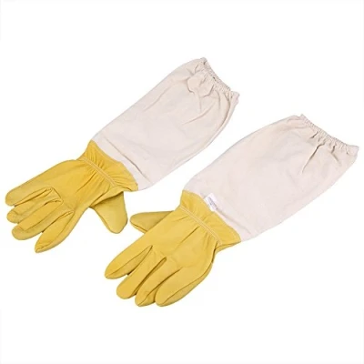Immagine di Zerodis apicoltori Equipaggiamento Protettivo Guanto Elastico in Pelle di Capra e Tela con Maniche Lunghe Ventilate Adatto per Principianti