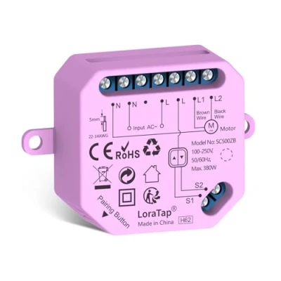 Immagine di LoraTap Interruttore Tapparella ZigBee: Compatibile con Alexa, Controllo Vocale, Modulo di Comando Motori, Relè ZigBee 380W, Smart Life App Timer Switch Persiane, Richiede Hub