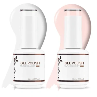 Immagine di Nicedeco Kit Smalto Semipermanente per Unghie, Milky Rosso Gel Nail Polish Set, Unghie Bianco Latte in Soak Off UV LED Art DIY Manicure 2x15ml Set 1