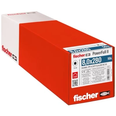 Immagine di Fischer FPF II CHTF 8,0 x 280 BC 50 562966 Vite da legno 8 mm TX Acciaio galvanizzato zinco pz.
