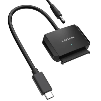 Immagine di WAVLINK Cavo Adattatore da USB C a SATA III per Disco Rigido, Convertitore 5Gbps, Connettore Rigido Esterno HDD/SSD 2,5“/3,5, di Alimentazione Incluso