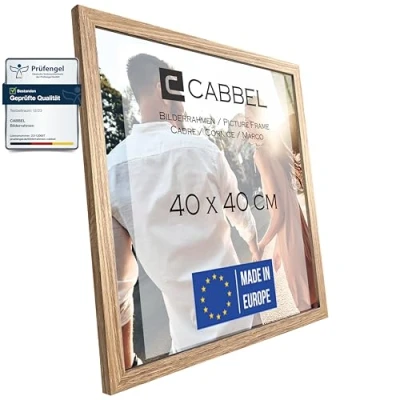 Immagine di CABBEL Cornice 40x40 cm, Rovere, Robusta in Legno MDF, plexiglass infrangibile, da Appendere e