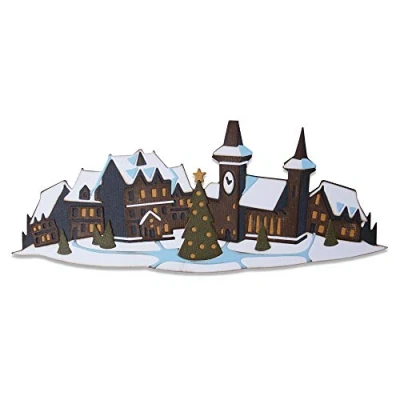 Immagine di Set di fustelle Sizzix Christmas Colorize Thinlits Holiday Village Tim Holtz