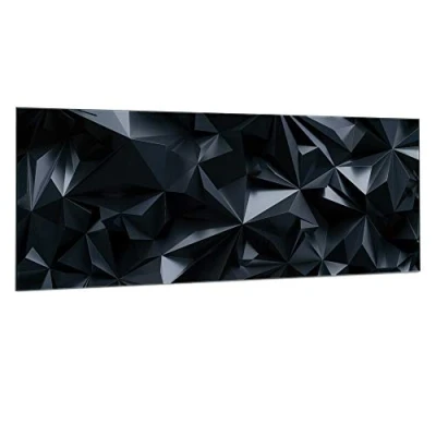 Immagine di Navaris Memo Board Lavagna Magnetica in Vetro Lavagnetta Scrivibile Cancellabile con Pennarelli e Calamite Bacheca Appunti Promemoria 80x30 cm Design Scuro Stereoscopico