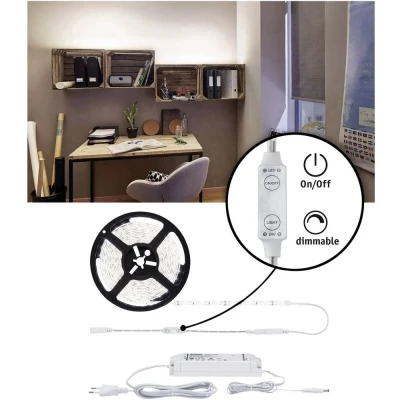 Immagine di Paulmann SimpLED 78960 Kit completo striscia LED con spina 24 V 5 m Bianco neutro 1 pz.