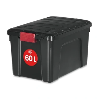 Immagine di Iris Ohyama, Scatola portaoggetti, 60 L,Accatastabile,Pinze, Giardino, Garage, Soffitta Store it All Box SIA Nero