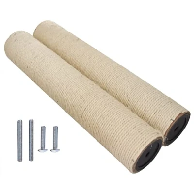 Immagine di M8 M10 Sisal corda tiragraffi di ricambio per gatti,Tiragraffi albero gatto, graffiatoio gatti con viti(M8_Φ60_40,5 cm)