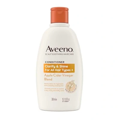 Immagine di Aveeno Clarify and Shine Balsamo lenitivo per cuoio capelluto all&#039;aceto di sidro mele, tutti i tipi capelli, 300 ml