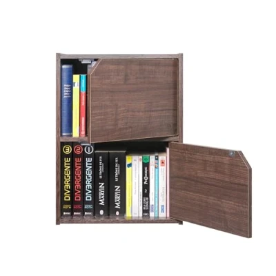 Immagine di Iris Ohyama, Mobile contenitore/Mobile con ante/Mobile ripiani/Libreria/Mobile 2 ante, Modulare,Design, Ufficio, Casa Module Shelf MDB 2D Marrone