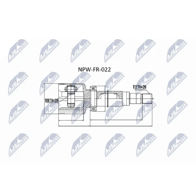 Immagine di NTY NPW FR 022 Kit Giunto Omocinetico FORD: S Max Mk1, MONDEO 4 Turnier, Galaxy Mk2 MPV, HONDA: Accord 7 Limousine, CR V 2