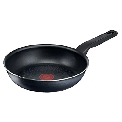 Immagine di Tefal, C38504 XL Force, padella 24 cm, rivestimento antiaderente, resistente, robusta, segnale termico, fondo Diffusion Base, forma extra grande, manico stabile, colore: nero