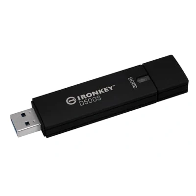 Immagine di Kingston IronKey D500S Drive flash USB con crittografia hardware 32 GB FIPS 140 3 Lvl (in fase di approvazione) AES 256 IKD500S/32