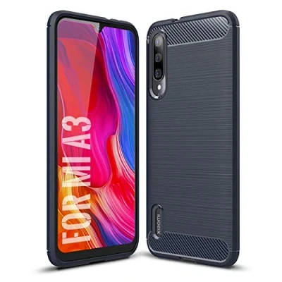 Immagine di SCL Cover Xiaomi A3 Mi Case, [Blu] Effetto Spazzolato in Fibra di Carbonio, Anti Impronta, Resistente all&#039;Usura e ai Graffi, Paraurti collisione, per