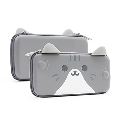 Immagine di GeekShare Custodia da trasporto per orecchie di gatto Nintendo Switch viaggio sottile portatile rigida adatta console e accessori gioco
