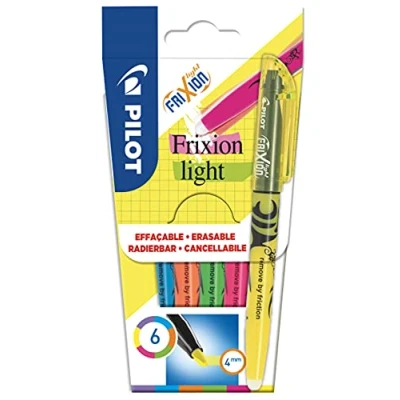 Immagine di Pilot Frixion cancellabile hi lighter (evidenziatore) Set di 6 penne sciolto in colori assortiti