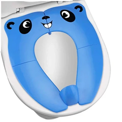Immagine di [Upgrade Version] Riduttore Water Bambini RIGHTWELL Portatile Pieghevole per WC Viaggio Materiale in PP con Borsa il Trasporto (Blu)