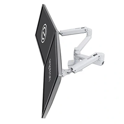 Immagine di Ergotron LX Dual Arm Side by Desk Mount 2 vie Supporto da tavolo per monitor 38,1 cm (15) 68,6 (27) Bianco Regolabile in altezza, Ruotabile,