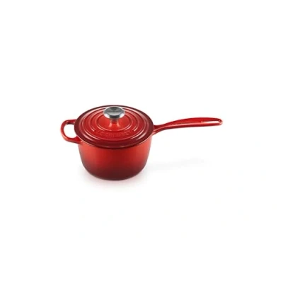 Immagine di le Creuset Casseruola manico lungo in ghisa vetrificata e pomolo acciaio inox, Rotonda, 1,2 l, diameter 16 cm, Adatta a Tutte Fonti di Calore Inclusi Induzione, 2,372 kg, Ciliegia, 21181160602430