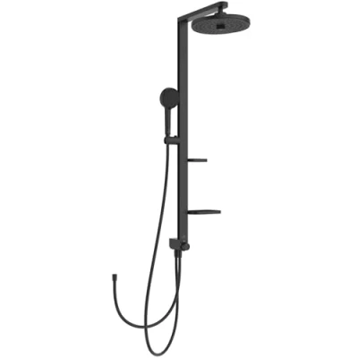 Immagine di Ideal Standard Alu+, Colonna doccia in alluminio con deviatore, Una via, Nero Seta