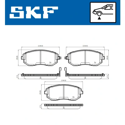 Immagine di SKF VKBP 80545 A Kit pastiglie freno con segnalatore acustico usura