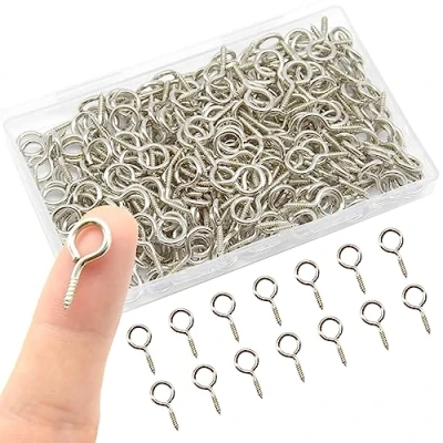 Immagine di Hocansen 300 Pezzi Occhielli a Vite 19x9mm Bulloni Ganci occhiello Acciaio Inossidabile con Filettatura per Legno, Artigianato (19.6 * 9.6mm)