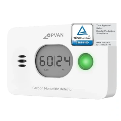 Immagine di CPVAN Rilevatore Monossido di Carbonio 3 in 1, 10 Anni CO con Batteria Sostituibile, Rivelatore Temperatura e Umidità, Norma Europea EN50291