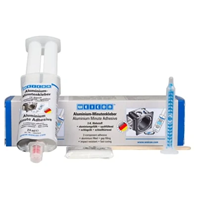 Immagine di WEICON Aluminium Minute adhesive with mixing nozzle 24 ml fast curing 2 component epoxy