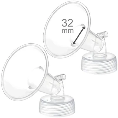 Immagine di 2 x 32 mm Maymom Parti per pompa a collo largo Spectra S1/S2, con flangia largo; non originali; ricambio Shield (flangia Spectra) (32 due flangie),Parti della