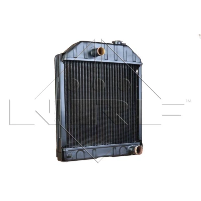 Immagine di NRF 53659 Radiatore motore Alluminio 450 410 59 con calotta/coperchio Alette di raffreddamento saldate