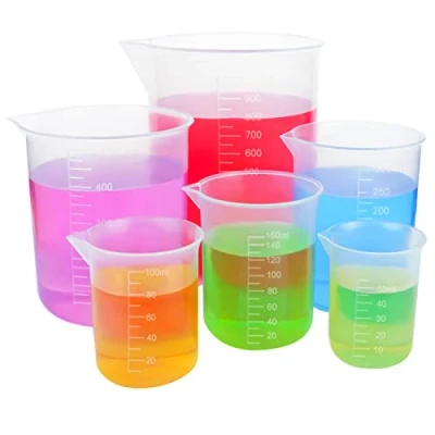 Immagine di GZLFH 6 Pezzi Misurino Graduato, 50ML 100ML 150ML 250ML 500ML 1000ML, Misurini Graduati Plastica per Misurazioni Quotidiane DIY Misuratore Laboratorio Becher