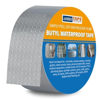 Immagine di ADHES Nastro butilico sigillante in alluminio argento impermeabile autoadesivonastro adesivo riparazione nastro, super resistente per crepe (50 mm x 5 m)
