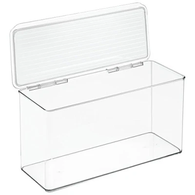 Immagine di iDesign Cabinet/Kitchen Binz Contenitore Cucina E Dispensa, Organizer Per Impilabile In Plastica, Con Coperchio, Trasparente