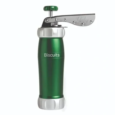 Immagine di Marcato Sparabiscotti, Siringa per Dolci, Macchina Biscotti fatti in casa, Accessorio da Pasticceria, Alluminio Anodizzato, Grandezza Biscotto Regolabile, 20 Trafile Incluse. Colore: Verde