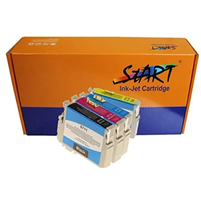 Immagine di START 4 cartucce d&#039;inchiostro compatibili in sostituzione di Epson T0711 T0712 T0713 T0714