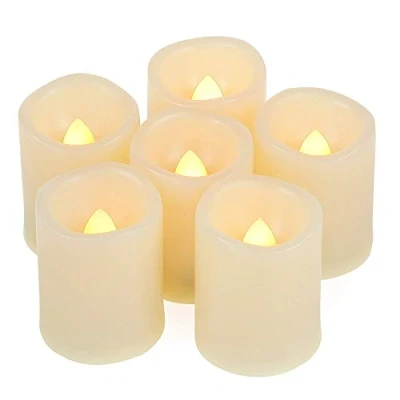 Immagine di Candele votive a LED senza fiamma, funzionamento batteria con timer, 6 ore di accensione e 18 spegnimento per ciclo