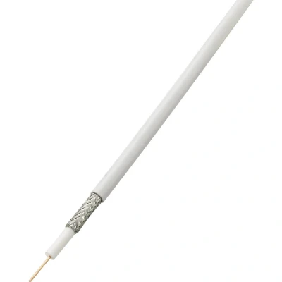 Immagine di TRU COMPONENTS 1570929 Cavo coassiale Diam. est.: 6.60 mm RG6 /U 75 Ω 85 dB Bianco 25 m