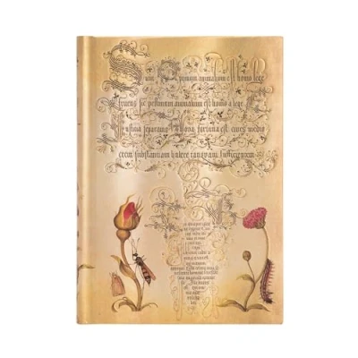 Immagine di Paperblanks Rosa Fiamminga Diari a copertina rigida Midi Bianco: Hardcover, 120 gsm, ribbon marker, memento pouch, elastic closure, book edge printing
