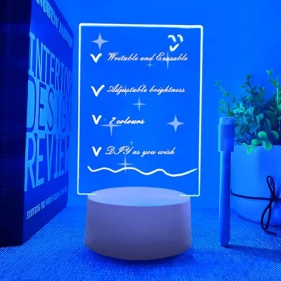 Immagine di Deluisho Lampada Notturna 3D, Luce Personalizzata, per Bambini, 16 Colori Telecomando Dimming Visual Stereoscopic Night Light, Regalo Perfetto i Bambini (Quadrato)