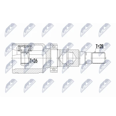 Immagine di NTY NPW VV 078 Kit Giunto Omocinetico Trasmissione automatica Assale anteriore Dx