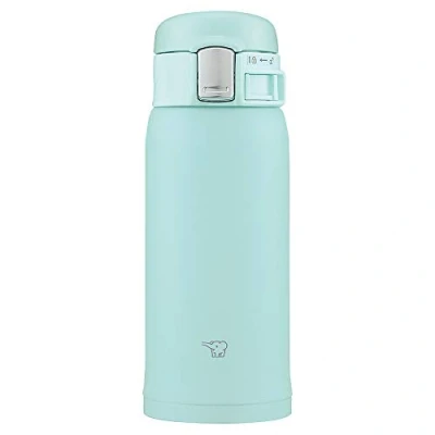 Immagine di Zojirushi SM SF36 AM Borraccia in acciaio inox, apertura con un solo tocco, 360 ml, colore: blu menta