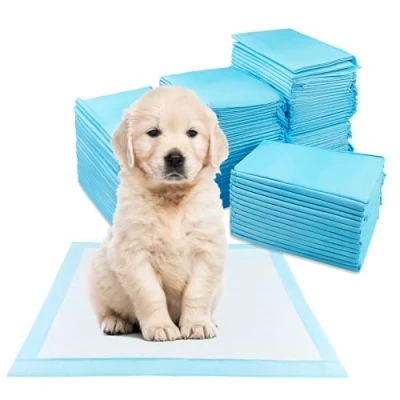 Immagine di Fousenuk 100 Pezzi Tappetini Igienici per Cani, 33 x 45cm Traverse Cani Accessori, Cane Traversina Tappetino Pipi Assorbenti Igienico, 5 Strati Prova Perdite Superficie Asciugatura Rapida