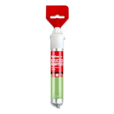 Immagine di Fischer Stucco Veloce con Spatola Integrata per Coprire Fori e Crepe nel Muro, Pronto all&#039;Uso, Bianco, 70 ml, 552152