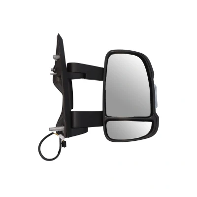 Immagine di specchio retrovisore esterno Spj E 2338 Dx zigrinato bianco manuale convesso, Braccio medio per veicolo con guida a Sx FIAT: Ducato III Van