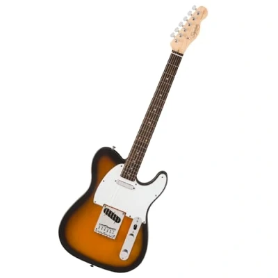 Immagine di Squier by Fender Debut Collection Telecaster Chitarra Elettrica, Tastiera in Laurel, Battipenna Bianco, Sunburst a 2 Colori