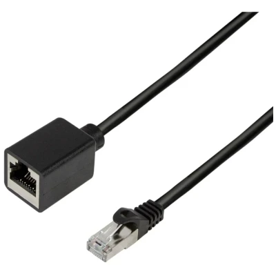 Immagine di LogiLink CQX073S RJ45 cavo di rete, patch CAT 6A S/FTP 5.00 m Nero Ritardante fiamma, Privo alogeni, Schermatura intrecciata 1 pz.