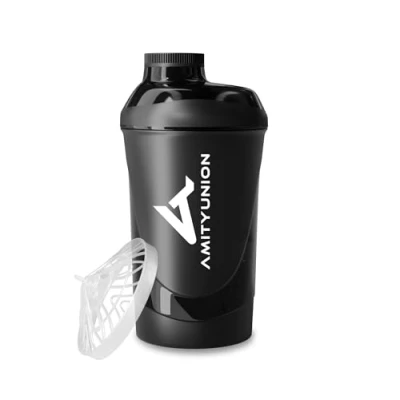 Immagine di AMITYUNION Shaker per proteine ​​ L&#039;ORIGINALE Senza BPA con setaccio, scala frullati di siero latte cremosi, tazze Gym Deluxe isolati e concentrati sportivi