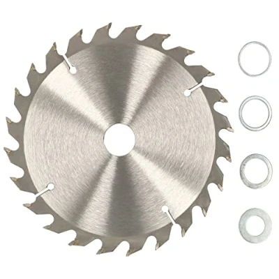 Immagine di Kotarbau® Lama per sega in metallo duro taglio del legno, a 24 denti, con diametro da 140 mm + anelli riduttori