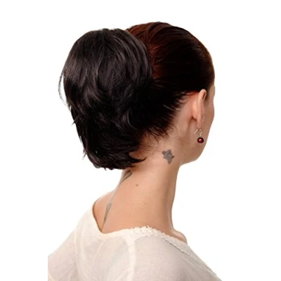 Immagine di WIG ME UP Toupet Coda di Cavallo Extension Castano Scuro Corto Look Wild Clip a farfalla per il fissaggio 20 cm T6545 3